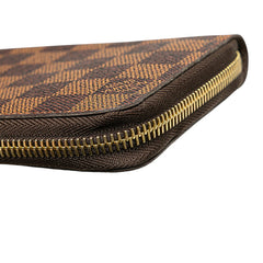 ルイ ヴィトン ダミエ ジッピーウォレット ラウンドファスナー 長財布 N60015 ブラウン PVC レザー レディース LOUIS VUITTON 【中古】