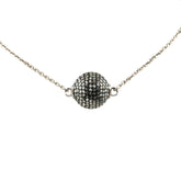 シャネル ココマーク ミラーボール ネックレス シルバー ブラック メタル レディース CHANEL 中古
