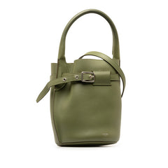 セリーヌ ビッグバッグ ナノ バケット ハンドバッグ ショルダーバッグ 2WAY 187243 カーキ グリーン レザー レディース CELINE 中古