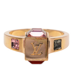 ルイ ヴィトン バーグ ギャンブル リング 指輪 #M M66825 ゴールド マルチカラー メッキ ラインストーン レディース LOUIS VUITTON 【中古】
