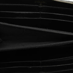シャネル マトラッセ ダブル ステッチ タッセル ココマーク 長財布 ロングウォレット ブラック レザー レディース CHANEL 【中古】