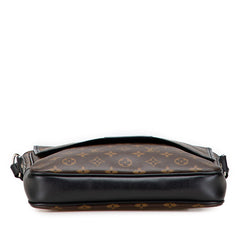 ルイ ヴィトン モノグラムマカサー バスMM 斜め掛け ショルダーバッグ M56715 ブラウン ブラック PVC レザー レディース LOUIS VUITTON 【中古】