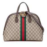 グッチ オフィディア GGスプリーム ハンドバッグ ショルダーバッグ 2WAY 524533 ベージュ ブラウン PVC レザー レディース GUCCI 【中古】