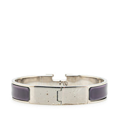 エルメス クリックH GM バングル パープル シルバー メタル レディース HERMES 【中古】