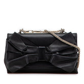 ヴァレンティノ ガラヴァーニ リボン チェーン ショルダーバッグ ブラック レザー レディース VALENTINO 【中古】