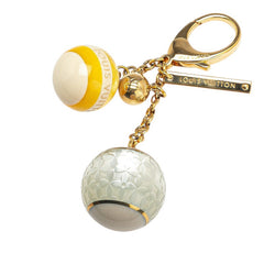 ルイ ヴィトン ビジューサック ミニラン チャーム キーホルダー M65642 ゴールド イエロー シルバー メッキ レジン レディース LOUIS VUITTON 【中古】