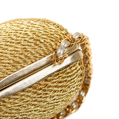 シャネル ココマーク がま口 チェーン ショルダーバッグ ゴールド グリッターキャンバス レディース CHANEL 【中古】