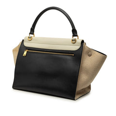 セリーヌ トラペーズ ハンドバッグ ショルダーバッグ 2WAY チョークグレー ベージュ ブラック レザー レディース CELINE 【中古】