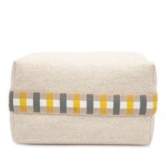 エルメス ブリッド ア ブラッグ オ カレ GM ハンドバッグ ポーチ セーグル ベージュ シルバー金具 キャンバス レディース HERMES 【中古】