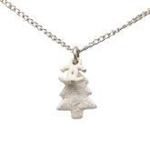 シャネル ココマーク クリスマスツリー モチーフ ネックレス シルバー ホワイト メタル レディース CHANEL 【中古】