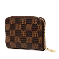 ルイ ヴィトン ダミエ ジッピー コインパース コインケース 小銭入れ N63070 ブラウン PVC レザー レディース LOUIS VUITTON 【中古】