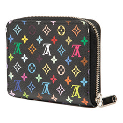 ルイ ヴィトン × 村上隆 モノグラム マルチカラー ジッピーコインパース コインケース M13409 ブラック PVC レディース LOUIS VUITTON 【中古】