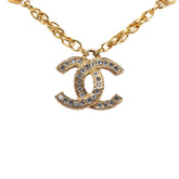 シャネル ココマーク ペンダントネックレス ゴールド メッキ ラインストーン レディース CHANEL 【中古】