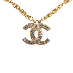 シャネル ココマーク ペンダントネックレス ゴールド メッキ ラインストーン レディース CHANEL 【中古】