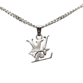 ルイ ヴィトン モノグラム ロウ チェーン ペンダント ネックレス M02254 シルバー メタル レディース LOUIS VUITTON 【中古】