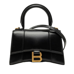 バレンシアガ アワーグラスXS ハンドバッグ ショルダーバッグ 2WAY 592833 ブラック レザー レディース BALENCIAGA 【中古】