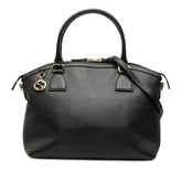 グッチ インターロッキングG ハンドバッグ ショルダーバッグ 2WAY 449651 ブラック レザー レディース GUCCI 【中古】