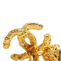 シャネル ヴィンテージ ココマーク ヨウガン 溶岩 タッセル イヤリング ゴールド メッキ レディース CHANEL 【中古】