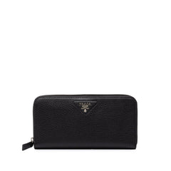 プラダ ラウンドファスナー 長財布 ブラック ヴィッテロダイノレザー レディース PRADA 中古