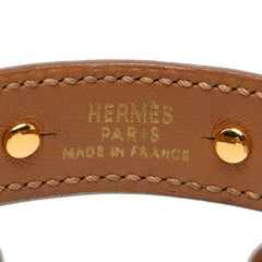 エルメス シェーヌダンクル バングル ゴールド ブラウン メッキ レザー レディース HERMES 【中古】