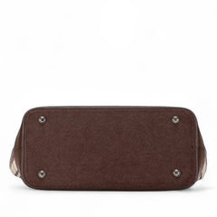 バーバリー ノバチェック トートバッグ ベージュ ブラウン キャンバス レザー レディース BURBERRY 【中古】