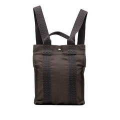 エルメス エールライン アドPM リュック デイパック バックパック グレー キャンバス レディース HERMES 【中古】