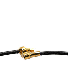 エルメス ドゥーブルケリー チョーカー ネックレス ブラック ゴールド レザー メッキ レディース HERMES 【中古】