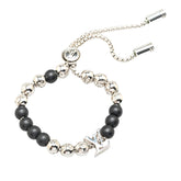 ルイ ヴィトン モノグラム ビーズ ブレスレット M00512 シルバー ブラック メタル レディース LOUIS VUITTON 【中古】