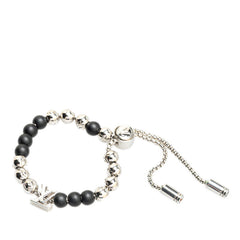 ルイ ヴィトン モノグラム ビーズ ブレスレット M00512 シルバー ブラック メタル レディース LOUIS VUITTON 【中古】