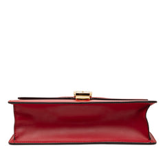 グッチ シルヴィ シェリーライン ショルダーバッグ ワンショルダー 421882 レッド ネイビー レザー メッキ レディース GUCCI 【中古】