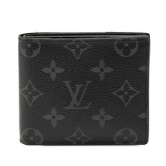 ルイ ヴィトン モノグラム エクリプス ポルトフォイユ マルコNM 二つ折り財布 M62545 ブラック PVC レザー メンズ LOUIS VUITTON 【中古】