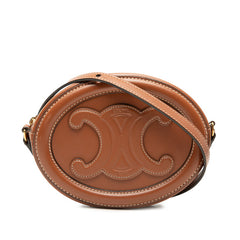 セリーヌ トリオンフ 斜めかけ ショルダーバッグ ブラウン レザー レディース CELINE 【中古】