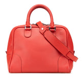 ロエベ アナグラム アマソナ75 ハンドバッグ ショルダーバッグ 2WAY レッド レザー レディース LOEWE 【中古】