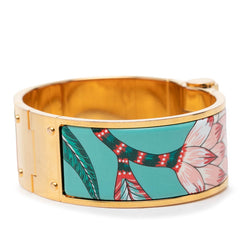エルメス シャルニエールGM サヴァナ・ダンス Savana Dance バングル ゴールド メッキ レディース HERMES 【中古】