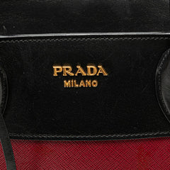 プラダ エスプラナード ハンドバッグ ショルダーバッグ 2WAY 1BA045 レッド ブラック サフィアーノレザー レディース PRADA 【中古】