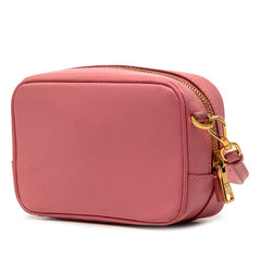 プラダ リボン ミニショルダーバッグ ポシェット ピンク サフィアーノレザー レディース PRADA 【中古】