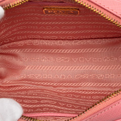 プラダ リボン ミニショルダーバッグ ポシェット ピンク サフィアーノレザー レディース PRADA 【中古】