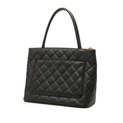 シャネル ココマーク マトラッセ 復刻トート トートバッグ ブラック キャビアスキン レディース CHANEL 【中古】