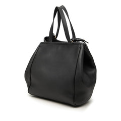 セリーヌ スモール フォールド カバ ハンドバッグ ショルダーバッグ 2WAY ブラック レザー レディース CELINE 中古