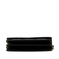 シャネル マトラッセ ココマーク カメリア ミニ チェーン ショルダーウォレット ブラック ラムスキン レディース CHANEL 【中古】