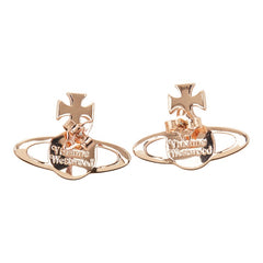 ヴィヴィアンウエストウッド オーブ スタッドピアス ピンクゴールド メッキ ラインストーン レディース Vivienne Westwood 【中古】