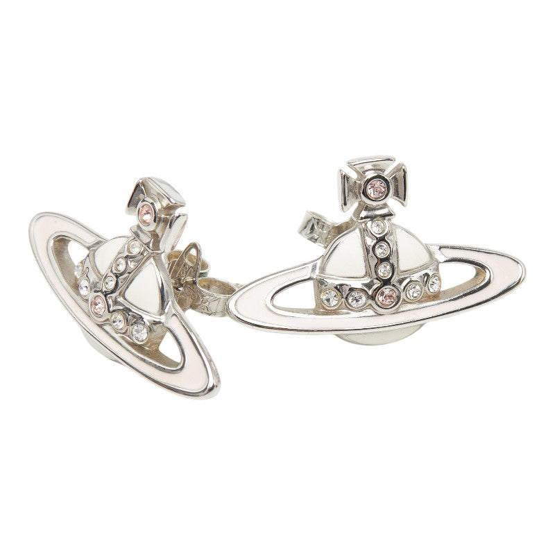 ヴィヴィアンウエストウッド オーブ スタッドピアス シルバー ホワイト ピンク メタル ラインストーン レディース Vivienne Westwood 【中古】