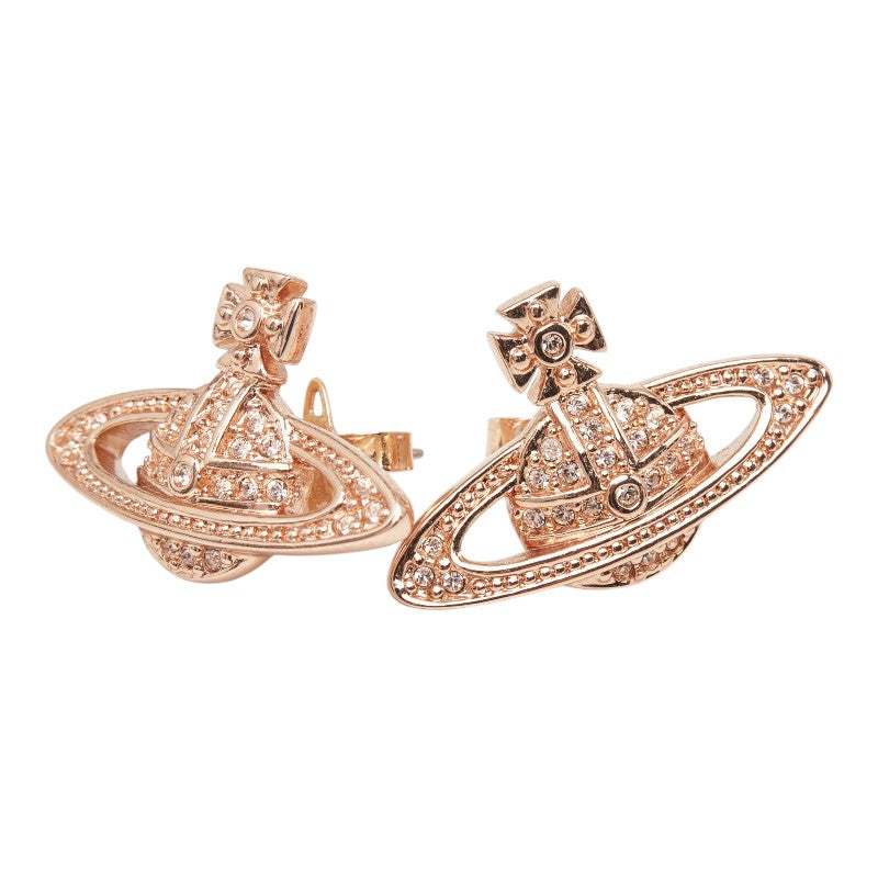 ヴィヴィアンウエストウッド オーブ スタッドピアス ピンクゴールド メッキ ラインストーン レディース Vivienne Westwood 【中古】