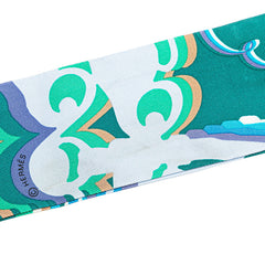 エルメス ツイリー BRIDES de GALA スカーフ ライトブルー マルチカラー シルク レディース HERMES 【中古】