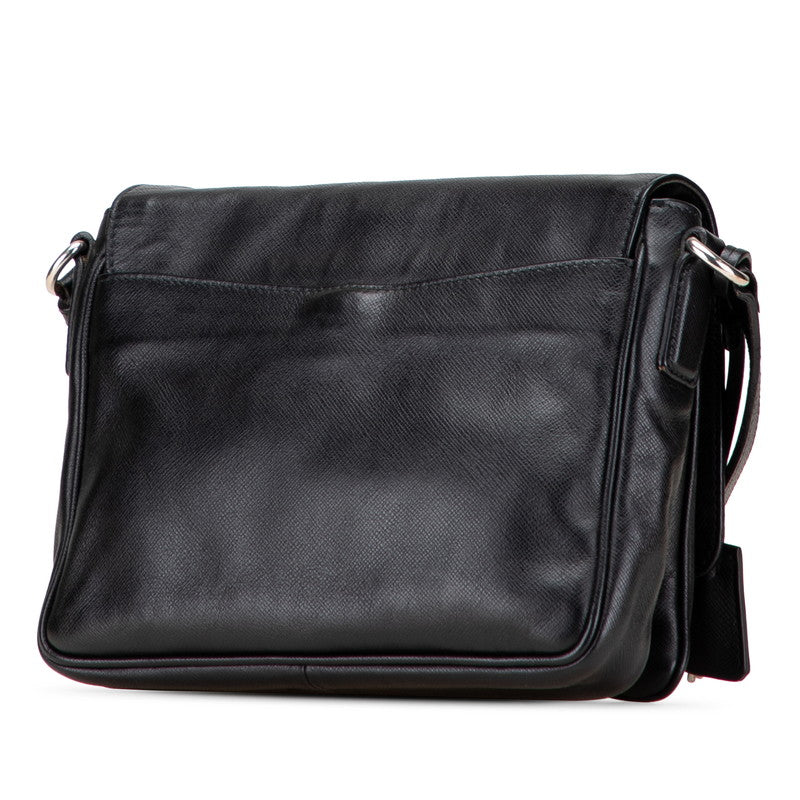 プラダ ロゴ 斜め掛け ショルダーバッグ BT0795 ブラック マルチカラー サフィアーノレザー レディース PRADA 【中古】