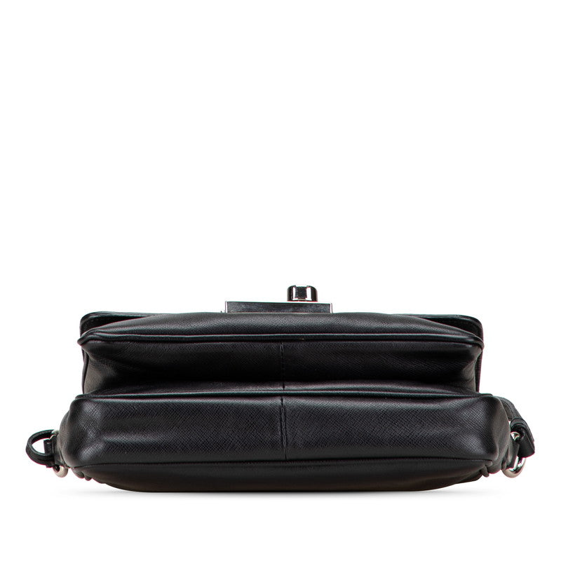 プラダ ロゴ 斜め掛け ショルダーバッグ BT0795 ブラック マルチカラー サフィアーノレザー レディース PRADA 【中古】