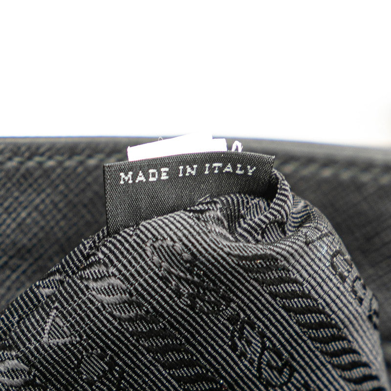 プラダ ロゴ 斜め掛け ショルダーバッグ BT0795 ブラック マルチカラー サフィアーノレザー レディース PRADA 【中古】