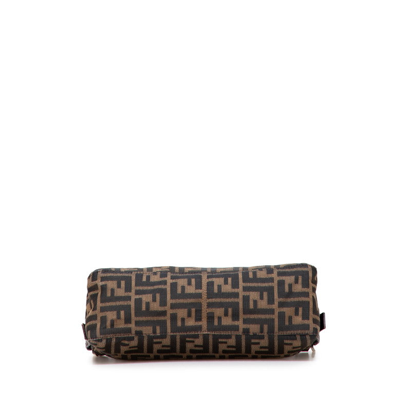 フェンディ ズッカ ワンショルダーバッグ 26566 ブラウン ブラック キャンバス レザー レディース FENDI 【中古】