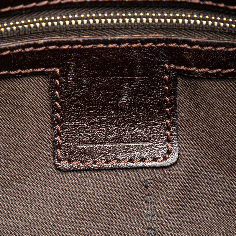 フェンディ ズッカ ワンショルダーバッグ 26566 ブラウン ブラック キャンバス レザー レディース FENDI 【中古】