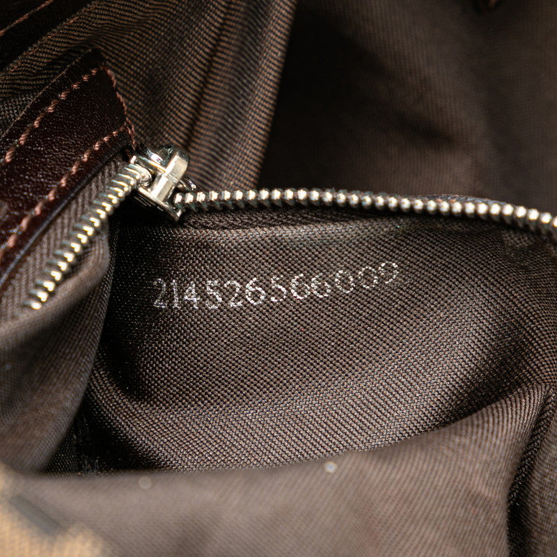 フェンディ ズッカ ワンショルダーバッグ 26566 ブラウン ブラック キャンバス レザー レディース FENDI 【中古】